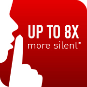 Up to 8x More silence