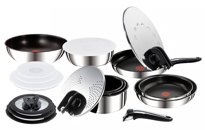 Aluminium Tefal Ingenio Set of Frying Pans and Saucepans black 10 pices 
